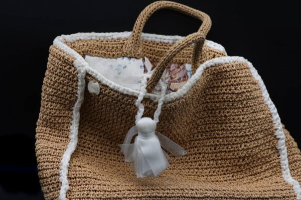Borsa in Iuta con Profilo in Tulle - immagine 3