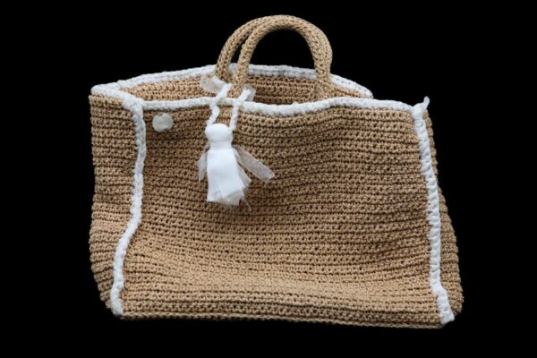 Borsa in Iuta con Profilo in Tulle - immagine 2
