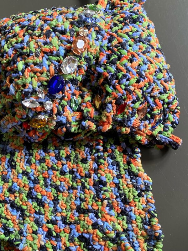 Bikini crochet multicolor con pietre preziose - immagine 6